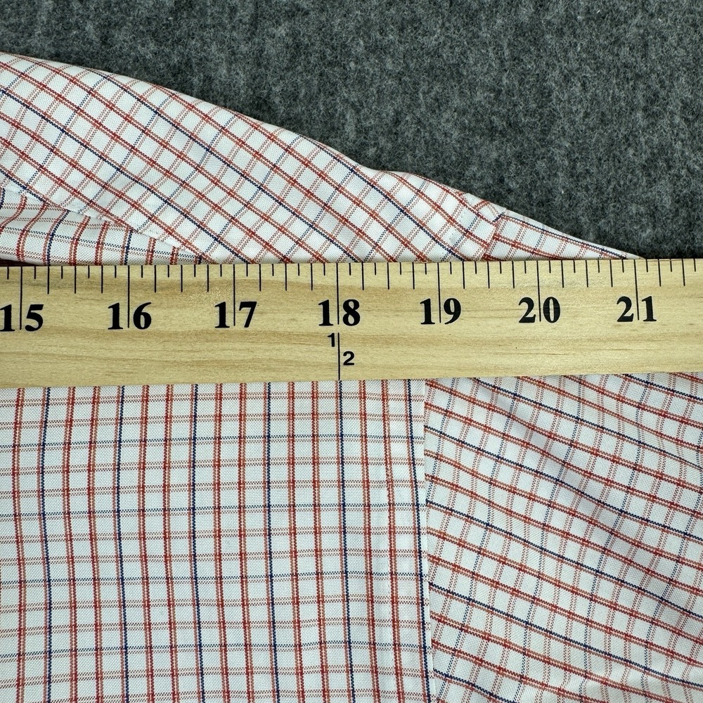 Brooks Brothers Regent Men's 17.5 34 Non Iron Supima Cotton red Plaid Shirt - Picture 5 of 7
